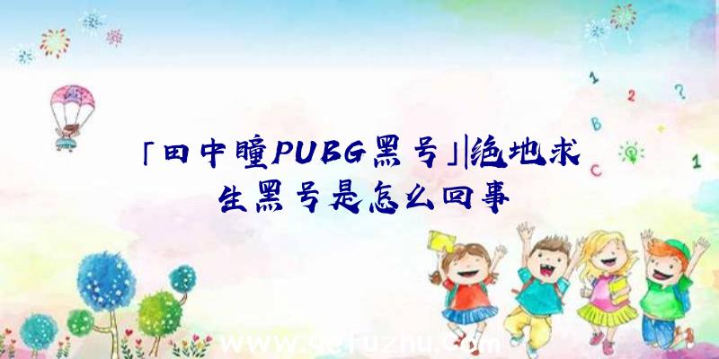 「田中瞳PUBG黑号」|绝地求生黑号是怎么回事